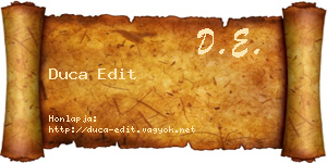 Duca Edit névjegykártya